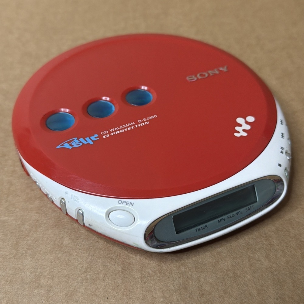 Sony D-EJ360  Red Cd Walkman Psyc G - Protection  Portable For Parts Or repair